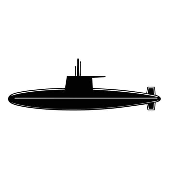 Bold Submarine Icon Modern Nautical Silhouette Illustration vector