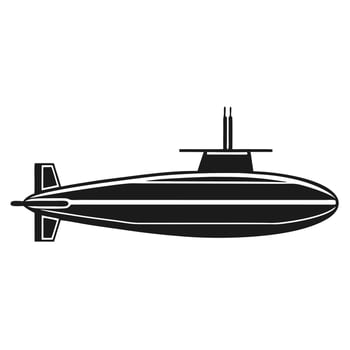 Underwater Vessel Silhouette Minimal Submarine Artwork vector