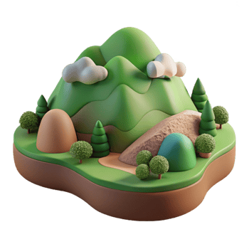 dramatic traditional Terra Verde Landscape Isolated with Detailed Textures exclusive png