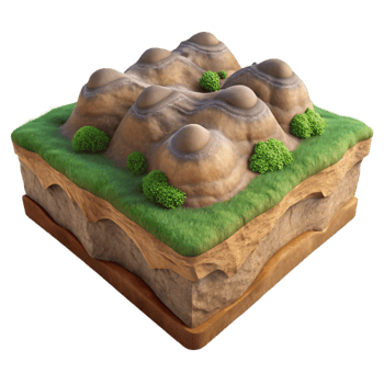 serene modern Terra Verde Landscape Isolated with Detailed Textures detailed png