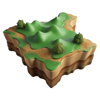 beautiful classic Terra Verde Terrain Cutout with Dramatic Shadows exclusive png