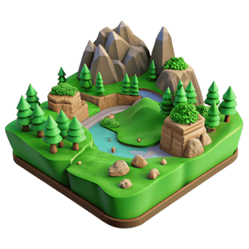 magnificent contemporary Terra Verde Terrain Cutout Lush Green Valley Isolated genuine png