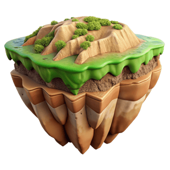 impressive vintage Terra Verde Terrain Cutout Lush Green Valley Isolated png