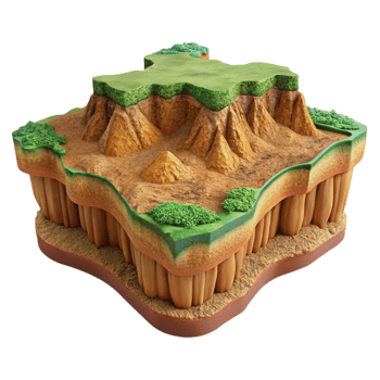 serene creative Terra Verde Terrain Cutout Lush Green Valley Isolated original png
