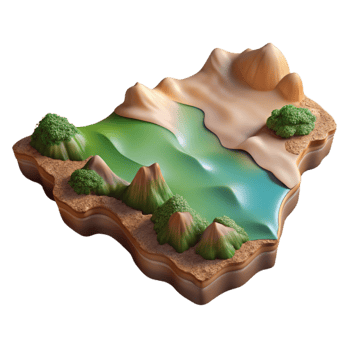 dramatic minimalist Terra Verde Valley Cutout Scenic Vista High Angle View exclusive png