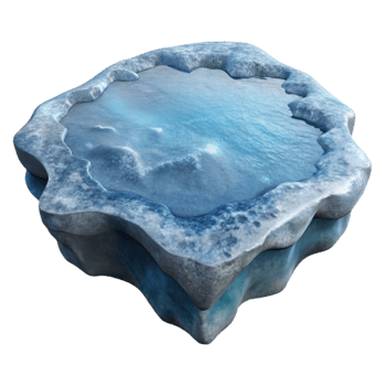 beautiful artistic Thin Frozen Lake Ice Layer Cutout Isolated Element detailed png