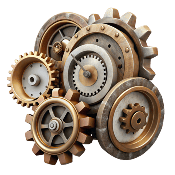 impressive minimalist Timeless Clockwork Fragments Transparent Background with High Contrast professional png