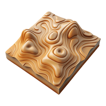stunning modern Topographic Map with Artistic Interpretation Isolated professional png