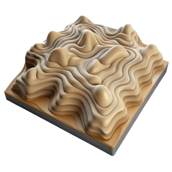 elegant vintage Topographic Terrain Visualization Transparent Background Data Driven professional png