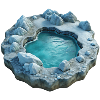 vibrant artistic Top View Frozen Lake Ice Formation Cutout Transparent Background high quality png