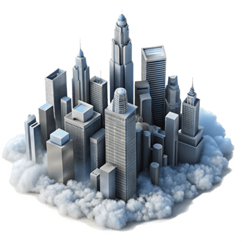 impressive minimalist Top View Misty Skyscrapers Isolated Cutout genuine png