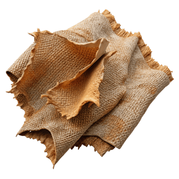 serene vintage Torn Fabric Piece with Frayed Edges Transparent Background professional png