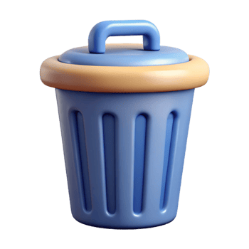 elegant victorian Pictogram of a trash can. Crisp edges, flat color, single-weight stroke Scalable Design. flawless png