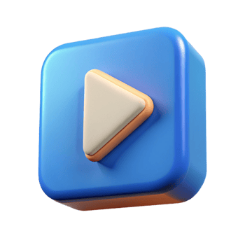 pristine reflective impressionist Pictogram of a play button. Geometric, clean lines, scalable Design. sharp png