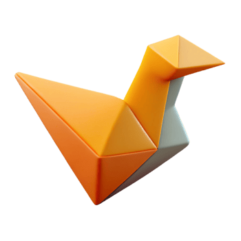 elegant standout Abstract geometric shape resembling a bird. Flat color, clean lines, scalable Design. png