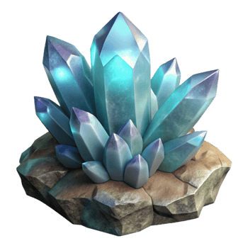 stunning modern Translucent Crystal Cluster Growing on Rock Isolated detailed png