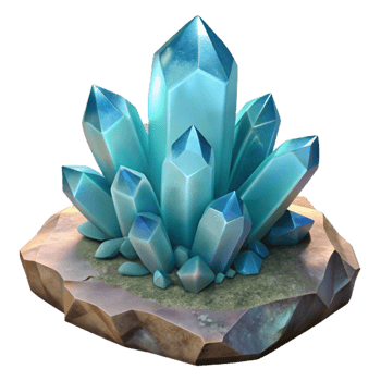 impressive minimalist Translucent Crystal Cluster Growing on Rock Isolated professional png
