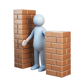 dramatic creative Translucent Figure Emerging From Brick Wall Cutout detailed png