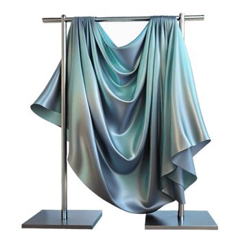 dramatic minimalist Translucent Silk Draped Over Metal Frame Isolated png
