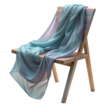 vibrant creative Translucent Silk Scarf Draped Over Wooden Chair Transparent Background authentic png
