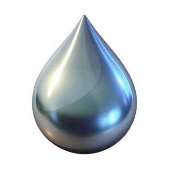 impressive vintage Translucent Water Droplet on Metallic Surface Isolated png
