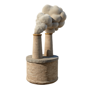 dramatic contemporary Transparent Smoke Trail Rising From Concrete Chimney Isolated authentic png