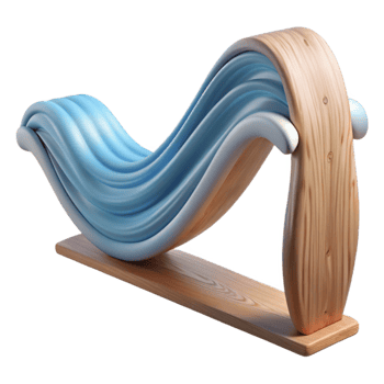 impressive artistic Transparent Wave Overlapping Wooden Beam Isolated detailed png