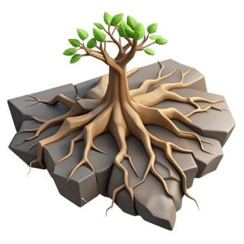 impressive creative Tree Roots Breaking Through Asphalt Cutout Side View original png
