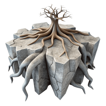 extraordinary traditional Tree Roots Splitting Concrete Isolated Natural Force original png