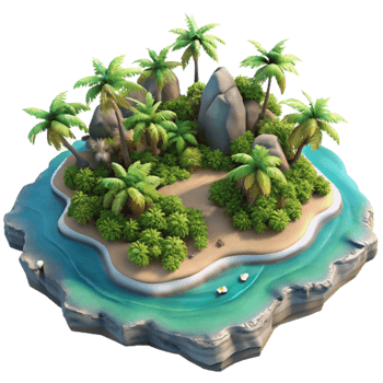 extraordinary vintage Tropical Island Isolated Lush Vegetation Aerial View exclusive png