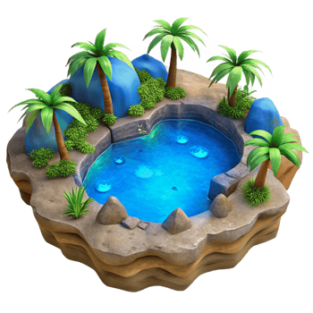 magnificent vintage Tropical Lagoon Blue Bioluminescence Isolated professional png