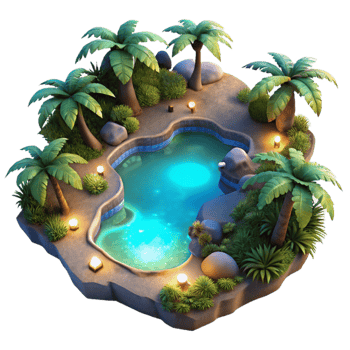 impressive contemporary Tropical Lagoon Night Glow Cutout Aerial Perspective original png