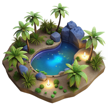 impressive classic Tropical Lagoon Night Glow Cutout Aerial Perspective high resolution png