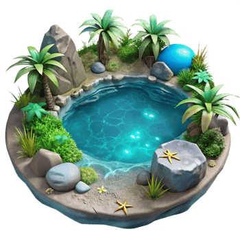 stunning modern Tropical Lagoon Transparent Background Underwater Bioluminescence high resolution png