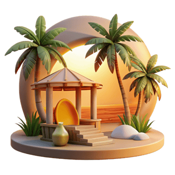 wonderful contemporary Tropical Sundowner Sanctuary Cutout Golden Hour Light png