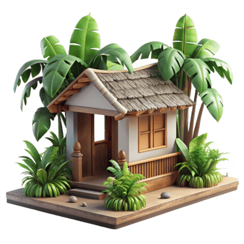 wonderful contemporary Tropical Sundowner Villa Cutout with Lush Greenery genuine png