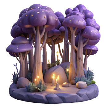extraordinary vintage Twilight Forest Isolated Transparent Background png