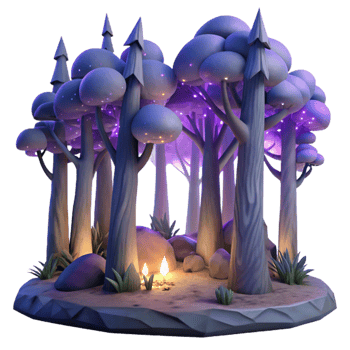 beautiful artistic Twilight Forest Isolated Transparent Background premium png