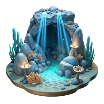 extraordinary modern Underwater Cave Light Beams Transparent Background high resolution png