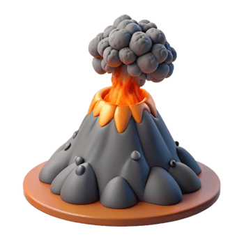 magnificent vintage Underwater Volcano Eruption Isolated Transparent Background professional png