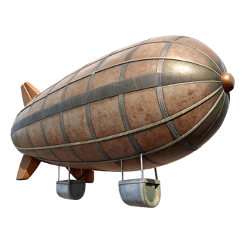 dramatic minimalist Urban Airship Cutout Side View Transparent Background professional png