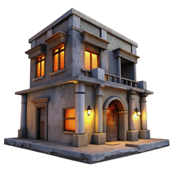 beautiful minimalist Urban Architecture at Twilight Cutout Detailed Facade high resolution png