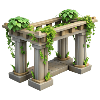 magnificent classic Urban Jungle Bridge with Vines Transparent Element exclusive png