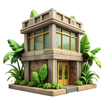 wonderful artistic Urban Jungle Building Facade Transparent Background High Angle original png