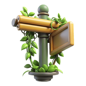 dramatic artistic Urban Jungle Street Sign with Vines Isolated Element original png