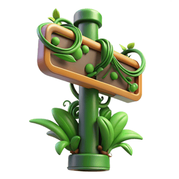 elegant abstract Urban Jungle Street Sign with Vines Isolated Element high resolution png