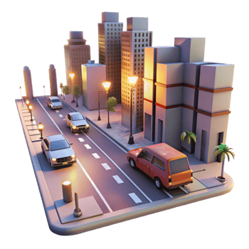 wonderful artistic Urban Traffic at Dusk Transparent Background Blurred Motion exclusive png