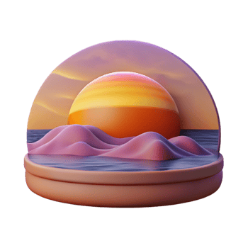 stunning modern Velvet Vista Sunset Scene Cutout with Warm Light authentic png