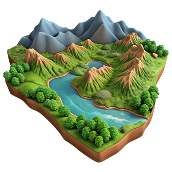 dramatic contemporary Verdant Valley Cutout Rolling Green Hills Transparent Background detailed png