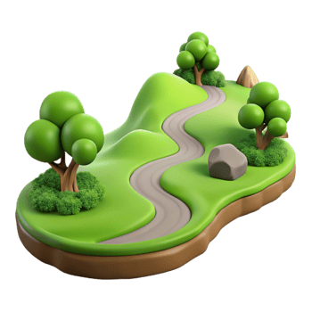 serene minimalist Verdant Valley Cutout Rolling Green Hills Transparent Background professional png